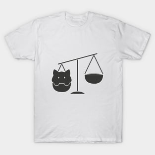 Libra Cat Zodiac Sign (Black and White) T-Shirt